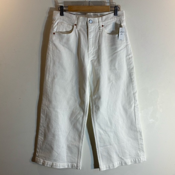 GAP Sz 28P High Rise Stride Ankle White Wide-Leg Jeans NEW WITH TAGS - Picture 2 of 8